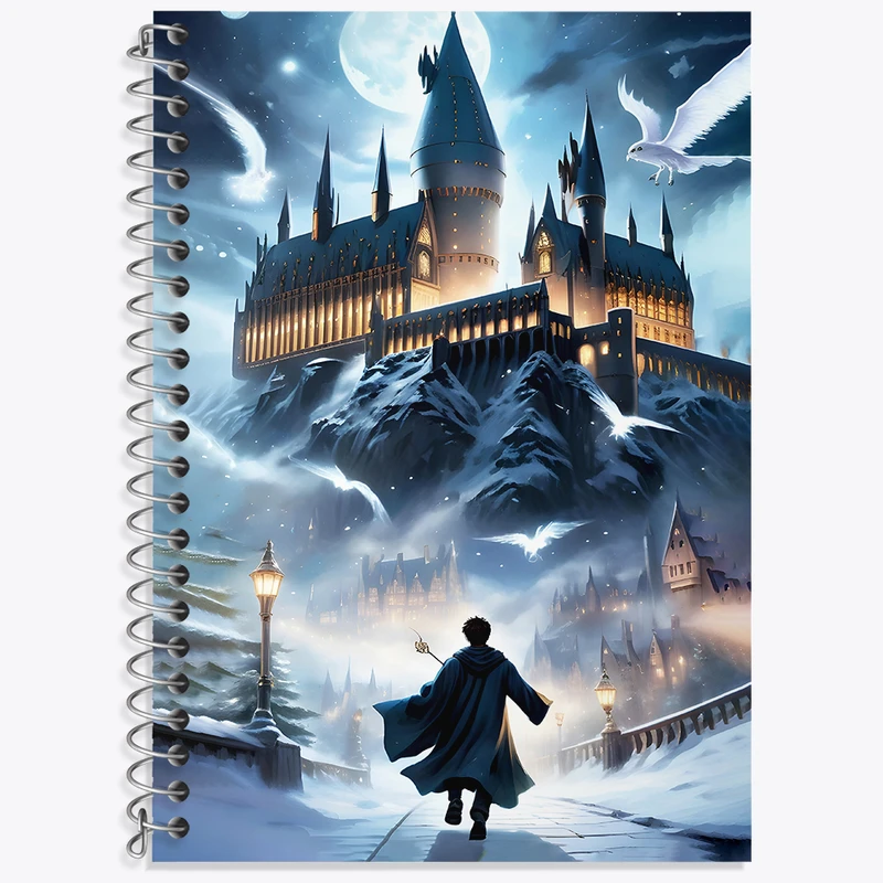 دفتر زبان دوخط 50 برگ خندالو طرح هاگوارتز هری پاتر کد F4435