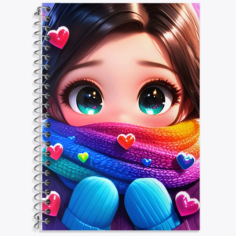 دفتر زبان 50 برگ خندالو مدل دو خط طرح دخترانه کد F9567