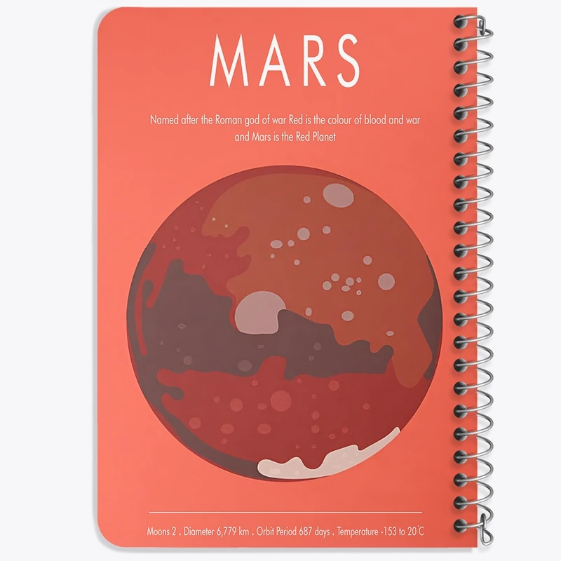 دفتر یادداشت 50 برگ خندالو طرح مریخ (Mars) کد F13884
