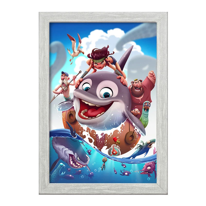 تابلو خندالو طرح انیمیشن پسر دلفینی کد 26709