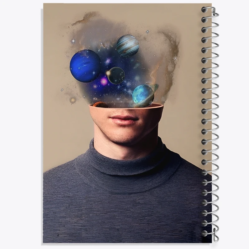 دفتر ژورنال نویسی 50 برگ خندالو مدل نقطه ای طرح پرتره کهکشان کد F11083