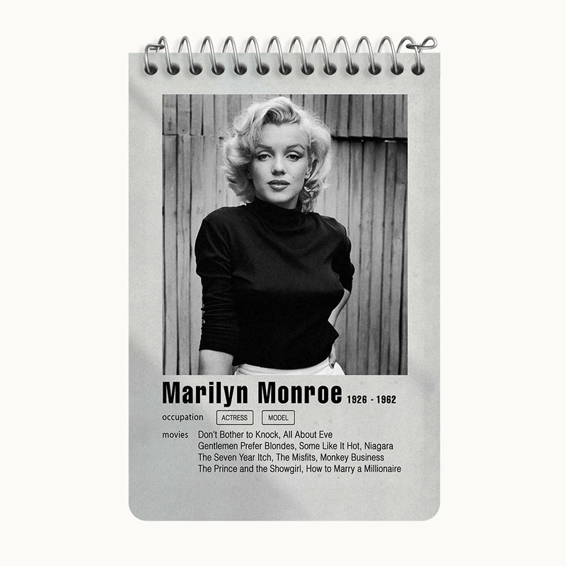 دفتر یادداشت 50 برگ خندالو طرح مرلین مونرو (Marilyn Monroe) کد F11198