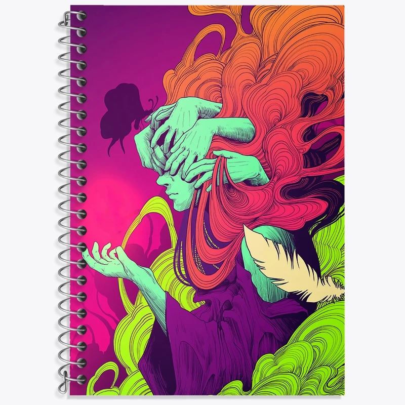 دفتر زبان 50 برگ خندالو مدل سه خط طرح انتزاعی کد F4767