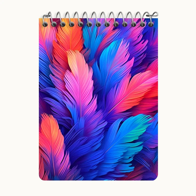 دفتر یادداشت 50 برگ خندالو طرح پرهای رنگی کد N6769