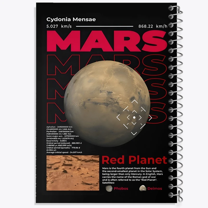 دفتر طراحی 50 برگ خندالو طرح مریخ (Mars) کد F10664