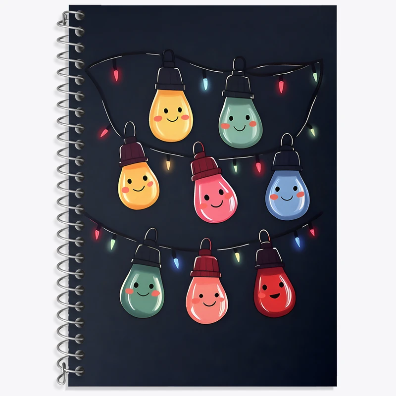 دفتر نت موسیقی 50 برگ خندالو طرح چراغ های رنگی بامزه کد N6711