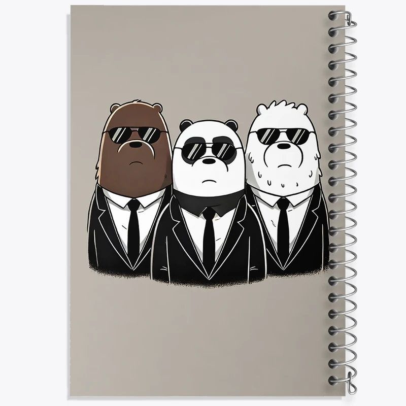 دفتر ژورنال نویسی 50 برگ خندالو مدل نقطه ای طرح سه خرس کله پوک کد F8962