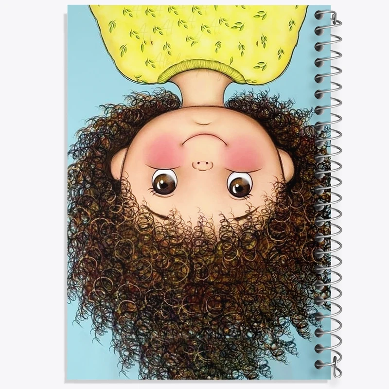 دفتر شطرنجی 50 برگ خندالو طرح دختر مو فرفری کد N6988