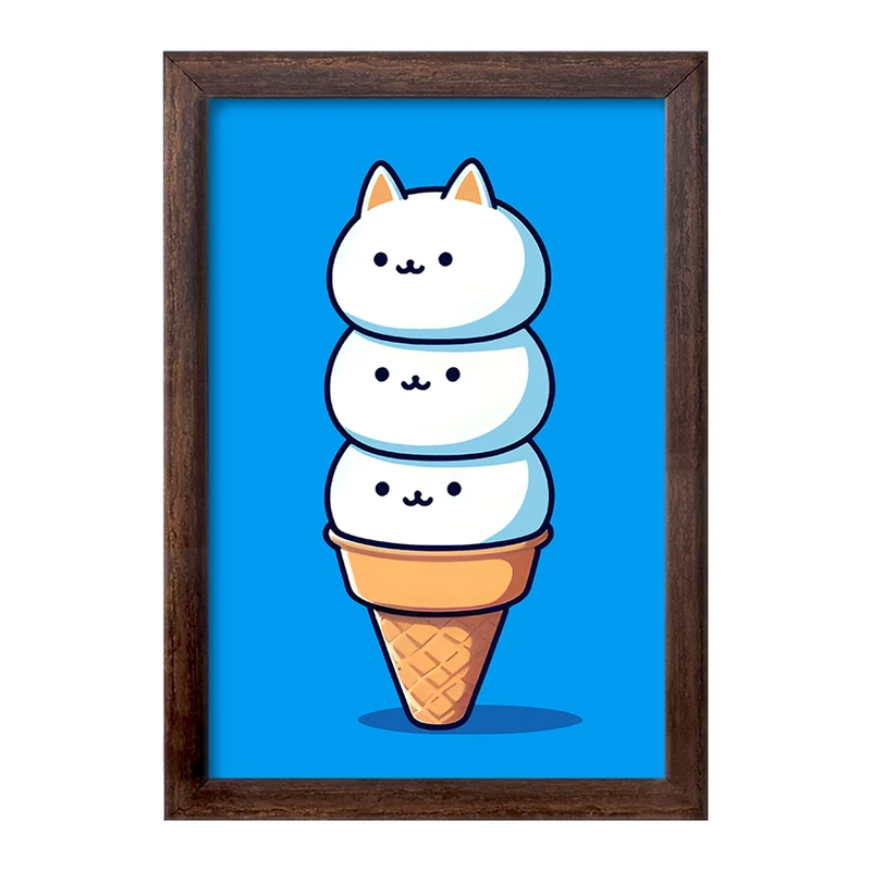 تابلو خندالو طرح بستنی گربه ای کیوت کد F7964