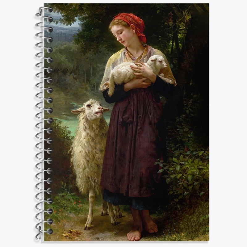 دفتر لغت 50 برگ خندالو طرح نقاشی بره تازه متولد شده اثر ویلیام بوگرو کد F12229