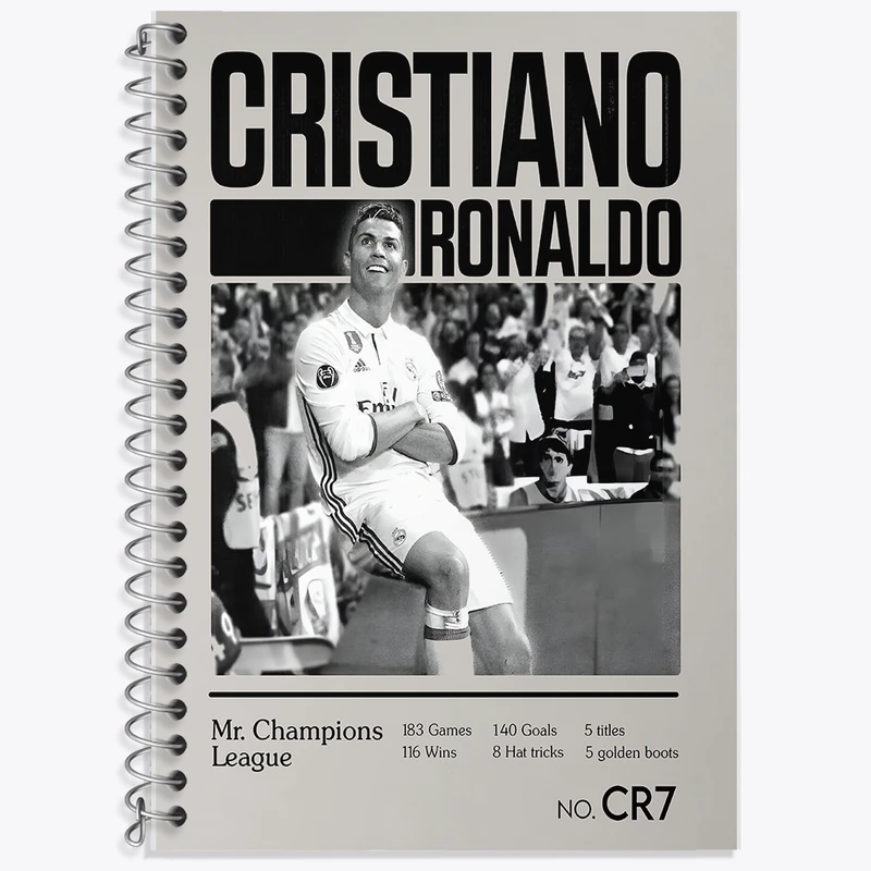 دفتر زبان 50 برگ خندالو مدل سه خط طرح کریستیانو رونالدو کد F13477