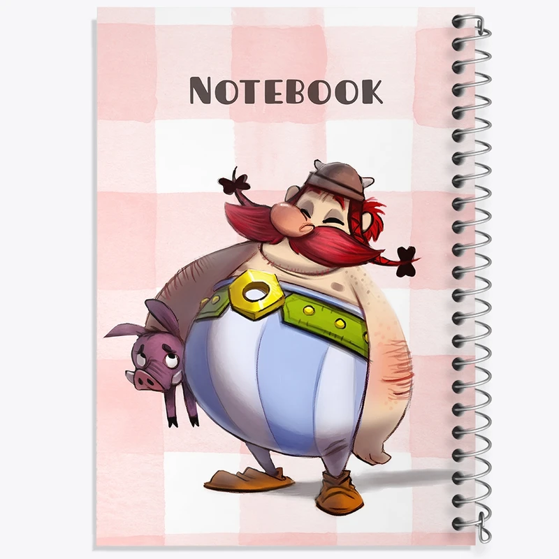 دفتر ژورنال نویسی 50 برگ خندالو مدل نقطه ای طرح اوبلیکس (Obelix) کد N6555