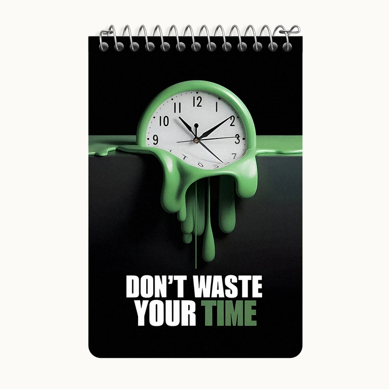 دفتر یادداشت 50 برگ خندالو طرح Don't Waste Your Time کد F10615