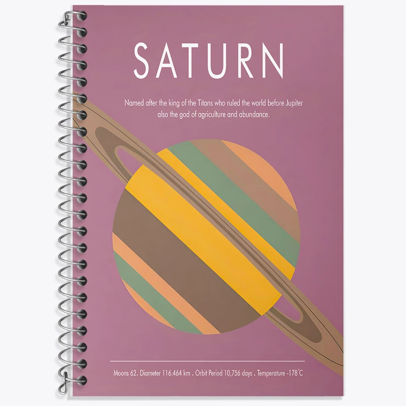 دفتر نت موسیقی 50 برگ خندالو طرح زحل (Saturn) کد F13886