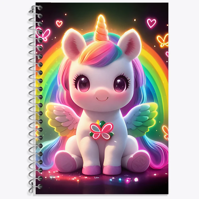 دفتر زبان 50 برگ خندالو مدل دو خط طرح اسب تک شاخ کد F9557