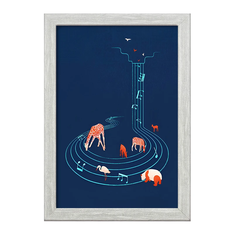 تابلو خندالو طرح حیوانات و نت موسیقی کد F8835