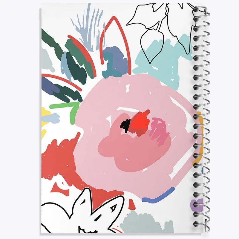 دفتر طراحی 50 برگ خندالو طرح گل کد N786