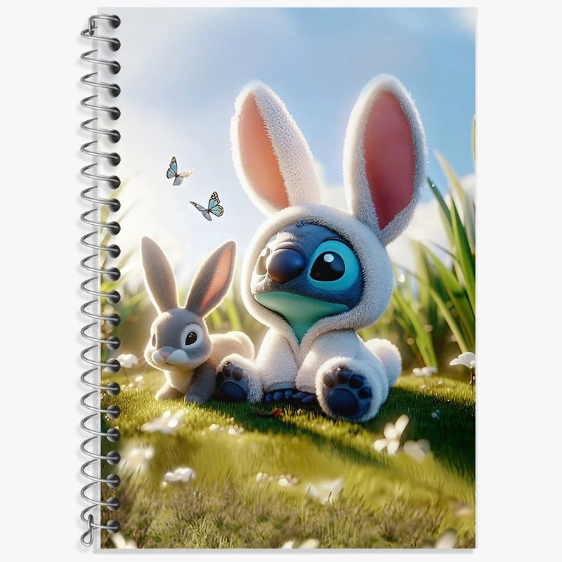 دفتر زبان 50 برگ خندالو مدل سه خط طرح استیچ (Stitch) کد F14391