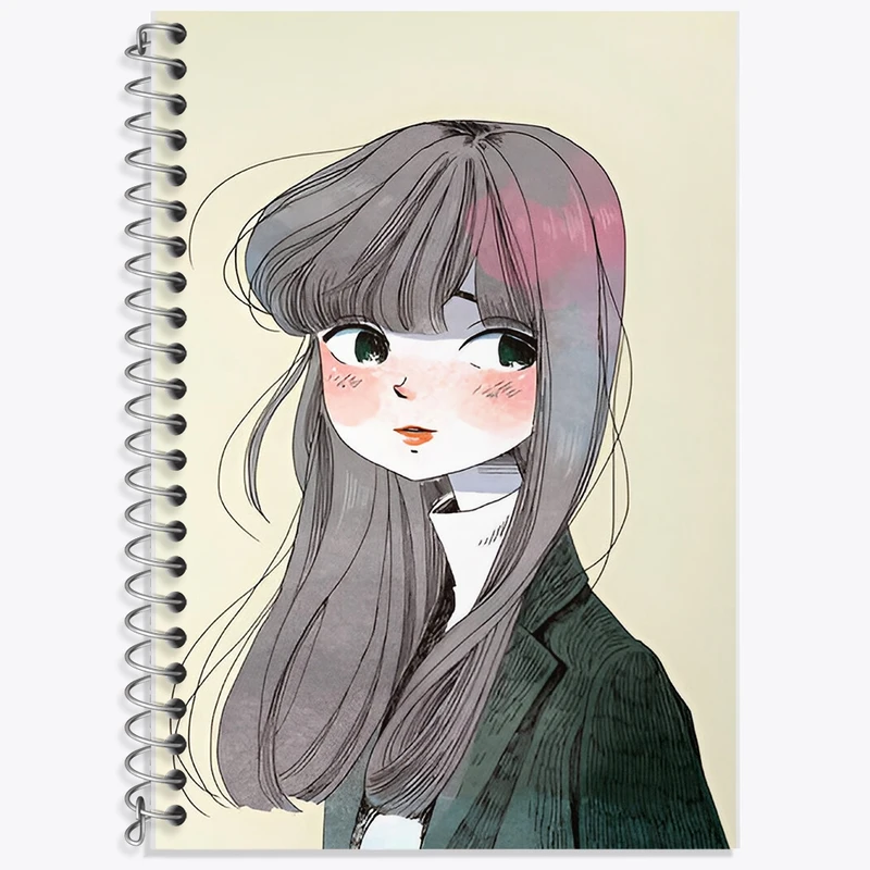 دفتر زبان 50 برگ خندالو مدل سه خط طرح دخترانه کد F9198