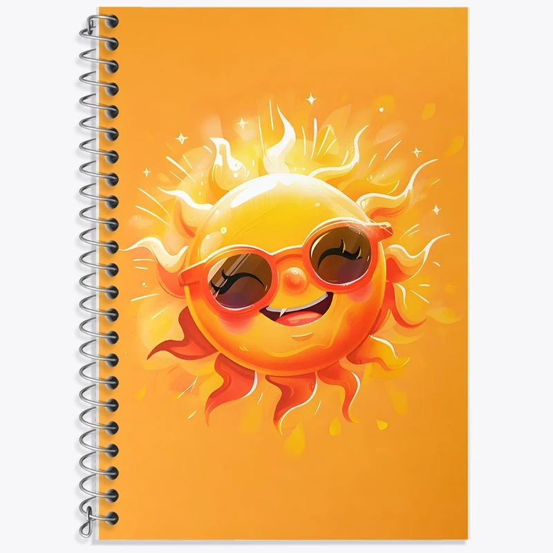 دفتر زبان 50 برگ خندالو مدل سه خط طرح خورشید خندان کد F9505