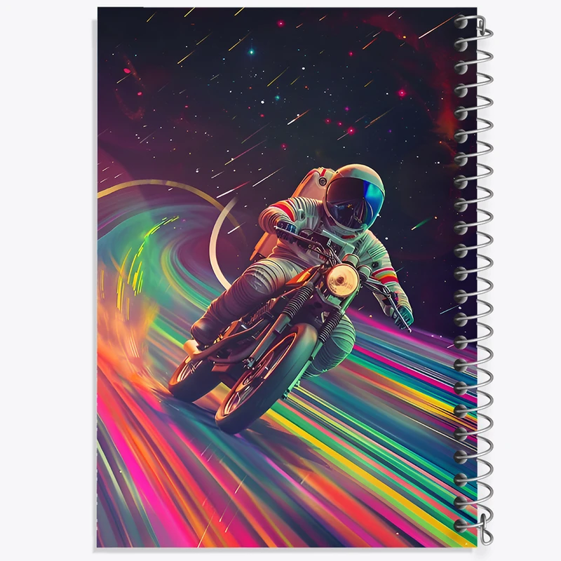 دفتر مشق 50 برگ خندالو طرح فضانورد موتورسوار کد F12888