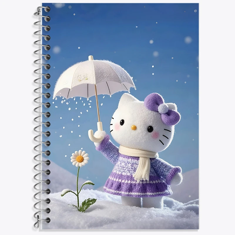 دفتر زبان 50 برگ خندالو مدل دو خط طرح هلو کیتی کد F10309