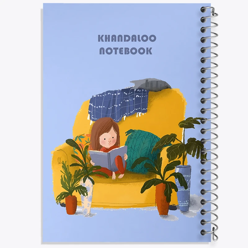 دفتر نقاشی 50 برگ خندالو طرح دختر کتابخوان کد N6379