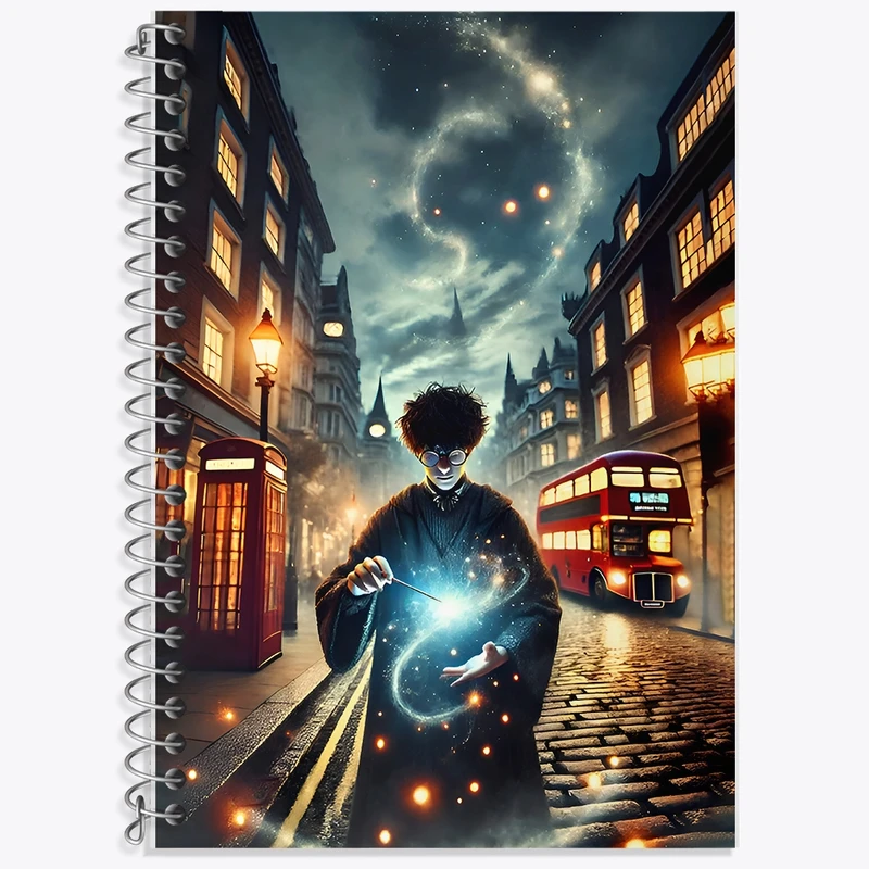 دفتر زبان 50 برگ خندالو مدل سه خط طرح هری پاتر (Harry Potter) کد F9976