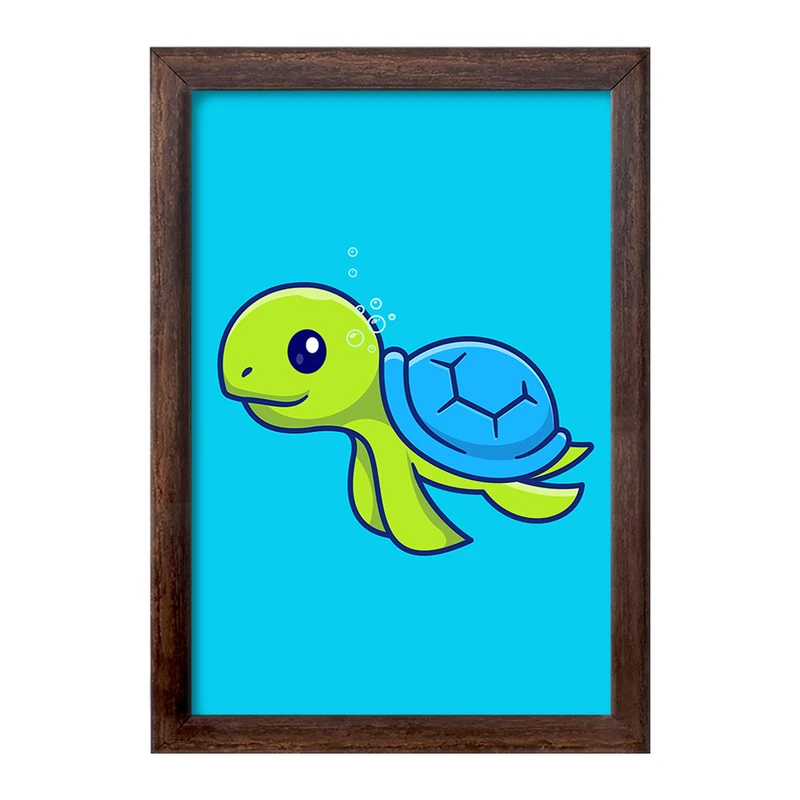 تابلو خندالو طرح حیوانات بامزه لاکپشت کد 29688