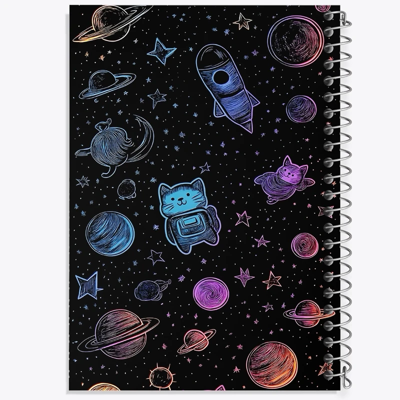 دفتر طراحی 50 برگ خندالو طرح فضایی کد F10108