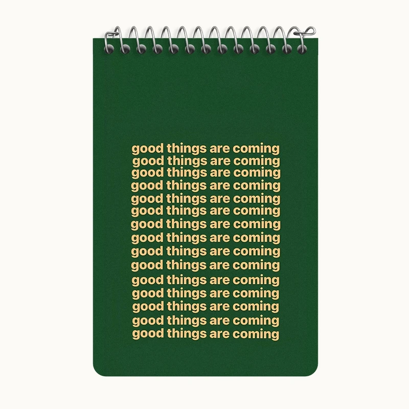 دفتر یادداشت 50 برگ خندالو طرح Good Thing Are Coming کد F3665