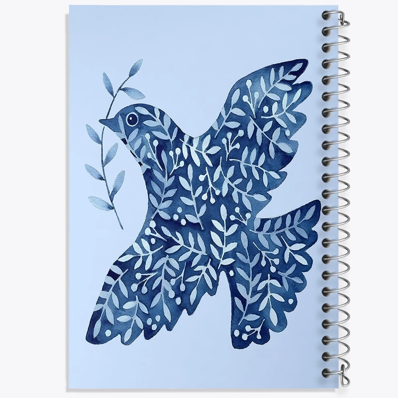 دفتر شطرنجی 50 برگ خندالو طرح کبوتر صلح کد N6883