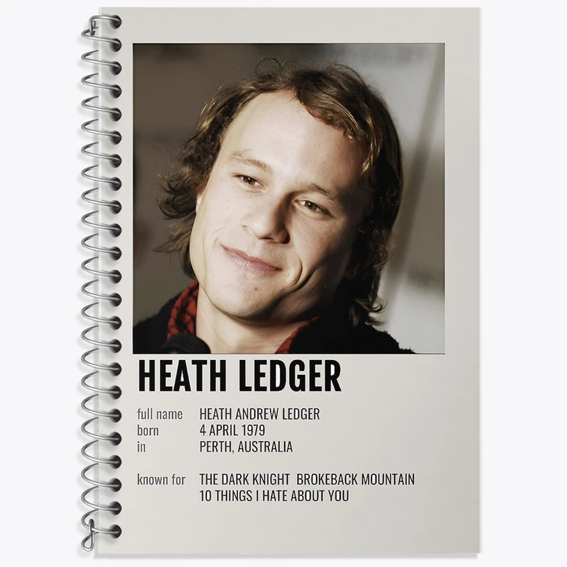 دفتر زبان 50 برگ خندالو مدل دو خط طرح هیث لجر (Heath Ledger) کد F13159