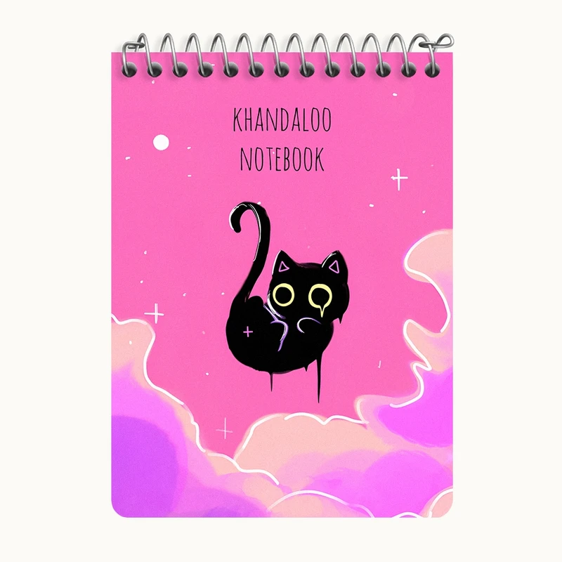دفتر یادداشت 50 برگ خندالو طرح گربه آبرنگی کد N8142