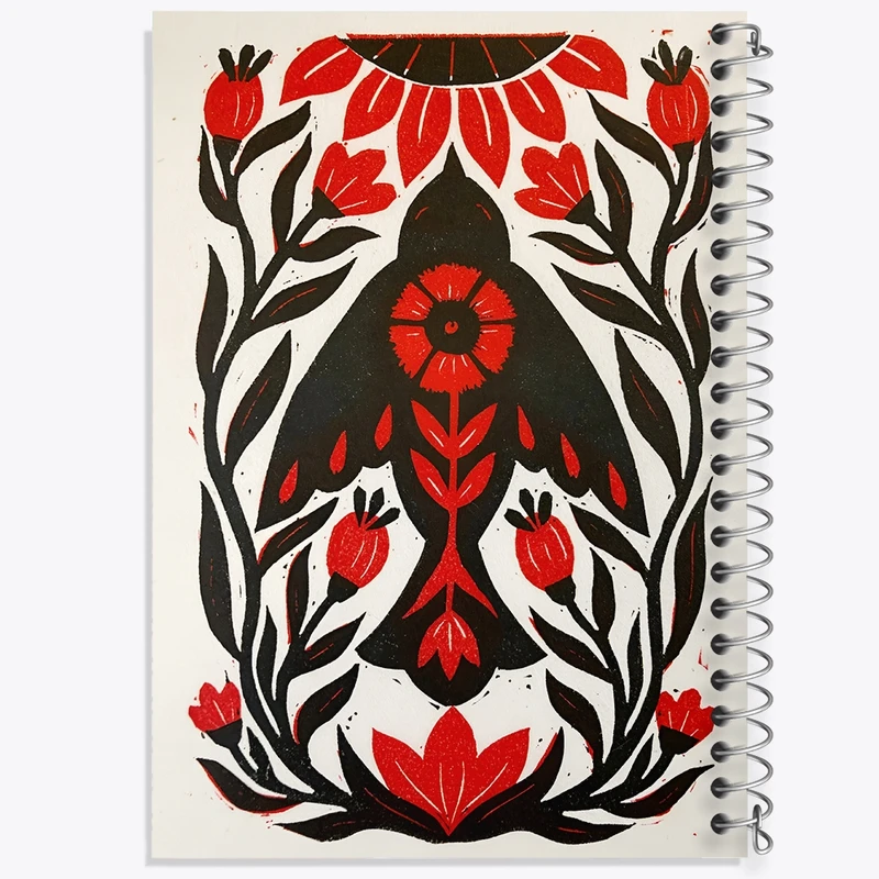 دفتر شطرنجی 50 برگ خندالو طرح پرنده و گل کد N6877