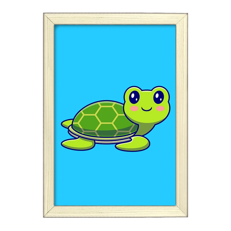 تابلو خندالو طرح حیوانات بامزه لاکپشت کد 25401