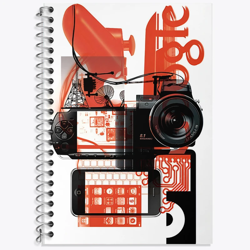 دفتر زبان 50 برگ خندالو مدل دو خط طرح تکنولوژی کد F14140