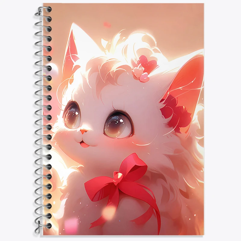 دفتر زبان 50 برگ خندالو مدل دو خط طرح گربه ی کیوت کد F9231