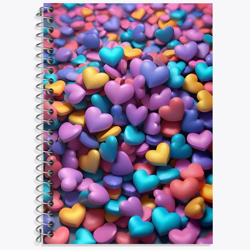 دفتر زبان 50 برگ خندالو مدل سه خط طرح قلب قلبی کد N6437