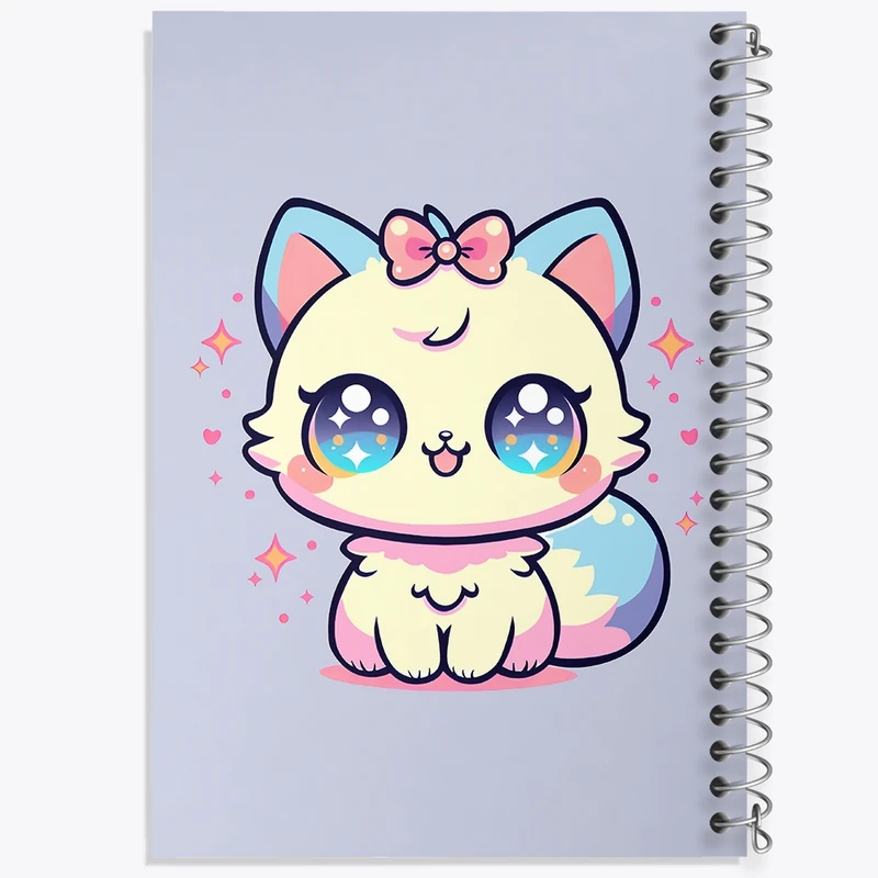 دفتر طراحی 50 برگ خندالو طرح گربه کیوت کد N6445