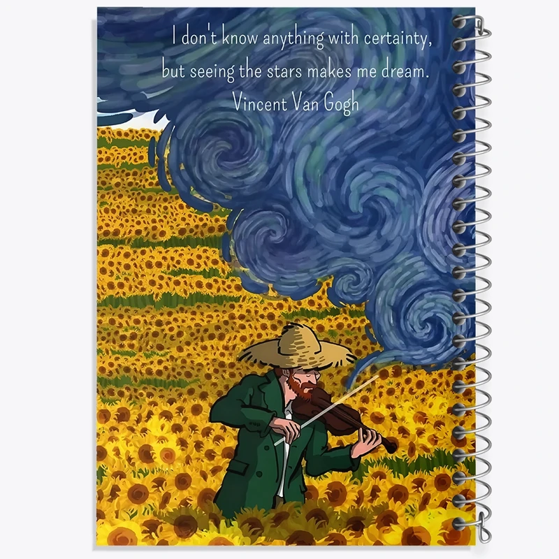 دفتر لیست خرید 50 برگ خندالو طرح ونسان ونگوگ کد F3921