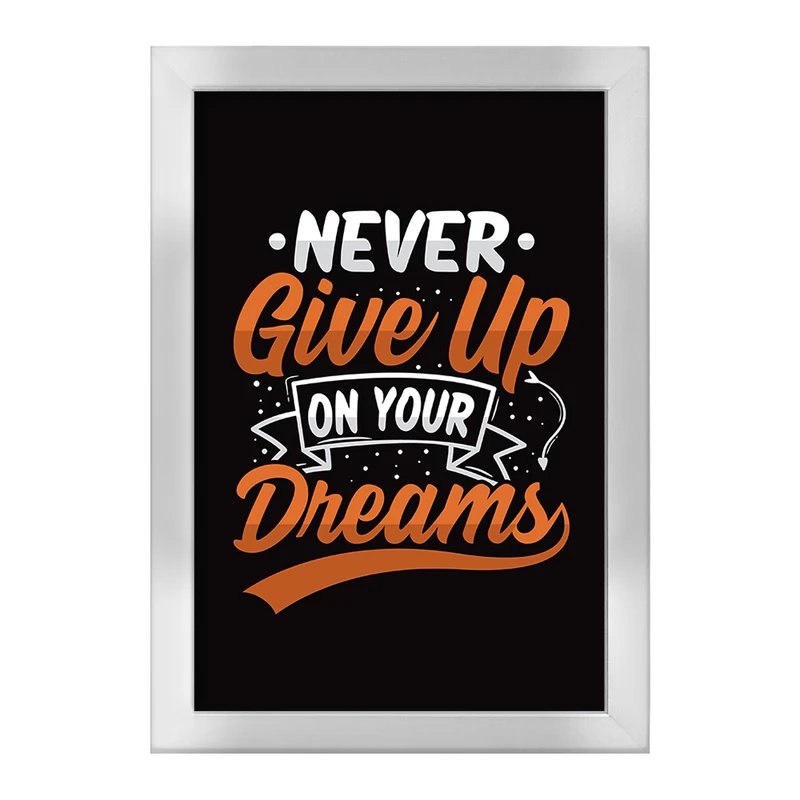 تابلو خندالو طرح Never Give Up On Your Dreams کد F1044