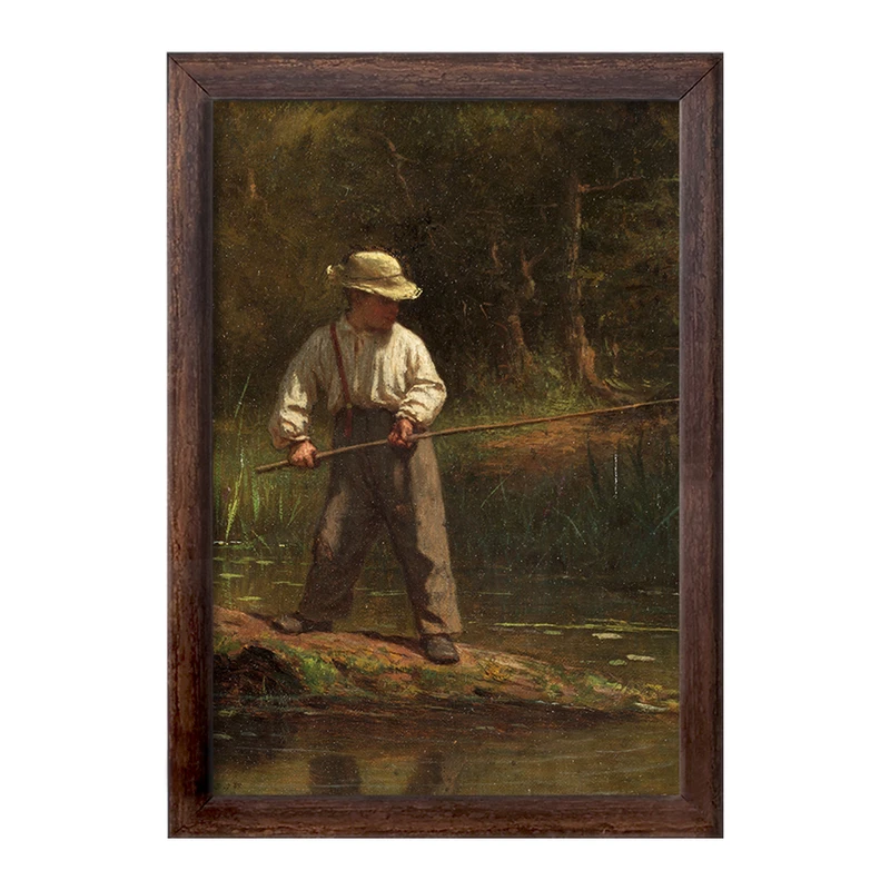 تابلو خندالو طرح نقاشی پسر ماهیگیر اثر ایستمن جانسون کد F12265