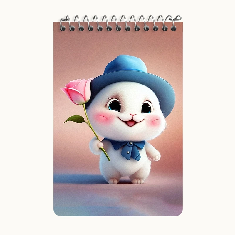 دفتر یادداشت 50 برگ خندالو طرح خرگوش بامزه کد F5739