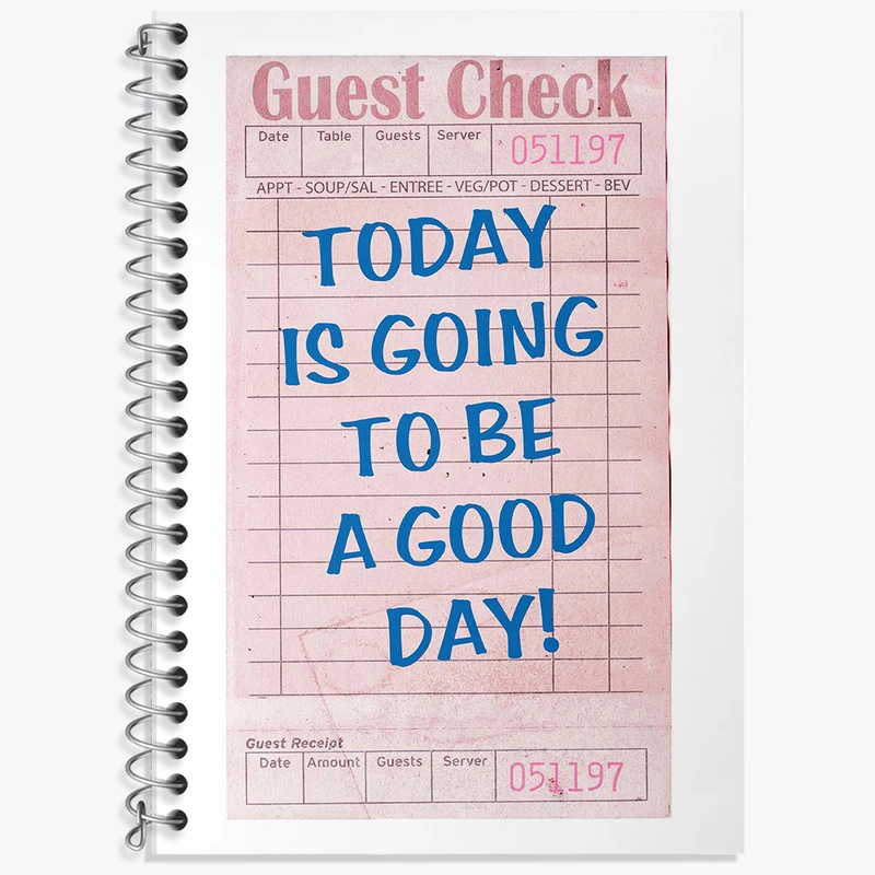 دفتر زبان 50 برگ خندالو مدل دو خط طرح Today Is Going To Be A Good Day کد F11900