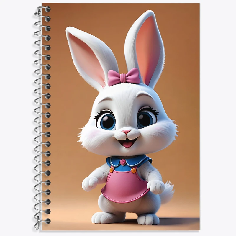 دفتر زبان 50 برگ خندالو مدل دو خط طرح خرگوش بامزه کد F8582