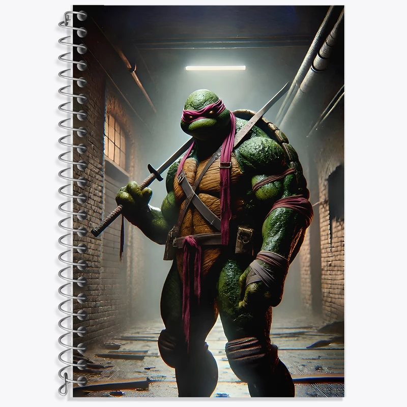 دفتر زبان 50 برگ خندالو مدل سه خط طرح لاکپشت های نینجا کد F11746