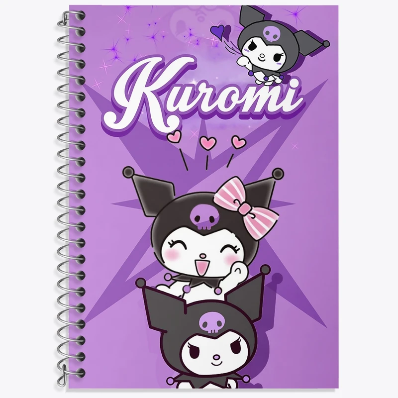 دفتر زبان 50 برگ خندالو مدل سه خط طرح کرومی (Kuromi) کد N9071