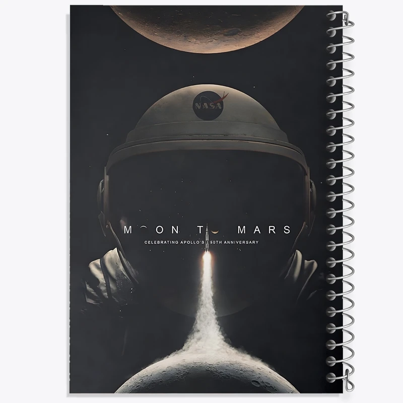 دفتر شطرنجی 50 برگ خندالو طرح فضایی و فضانورد کد F4594