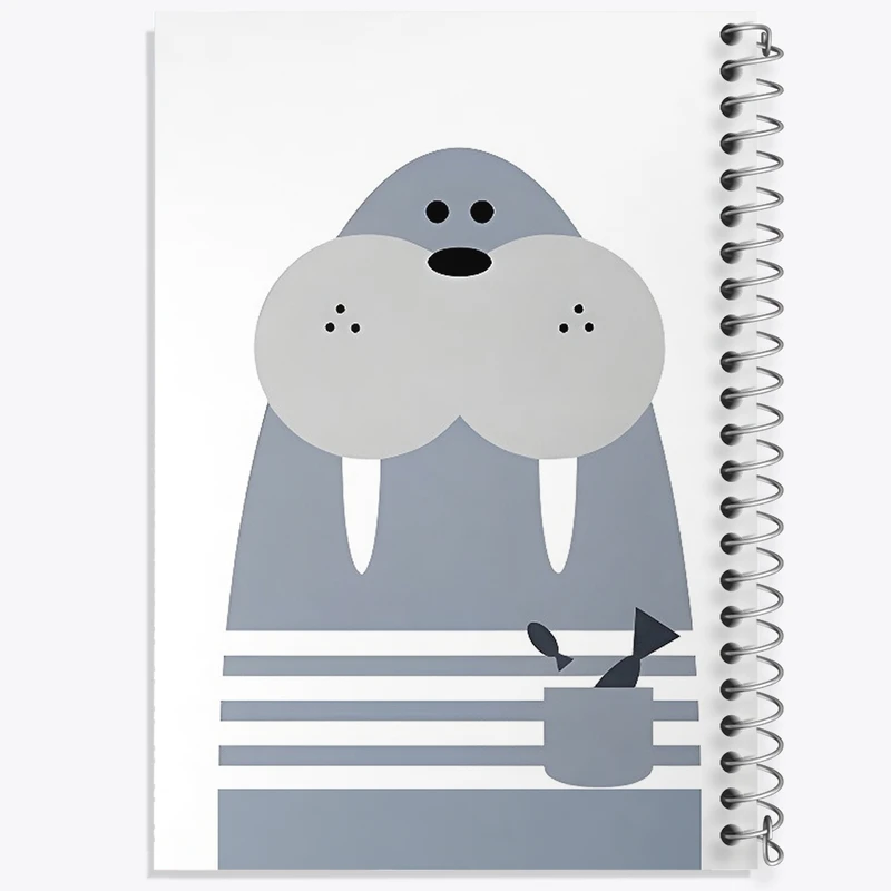 دفتر طراحی 50 برگ خندالو طرح شیر دریایی بامزه کد F3168